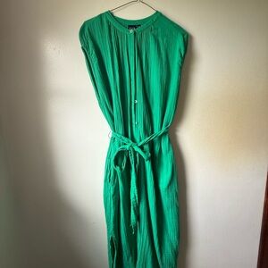 GAP Green Button Sleeveless Sundress with Belt